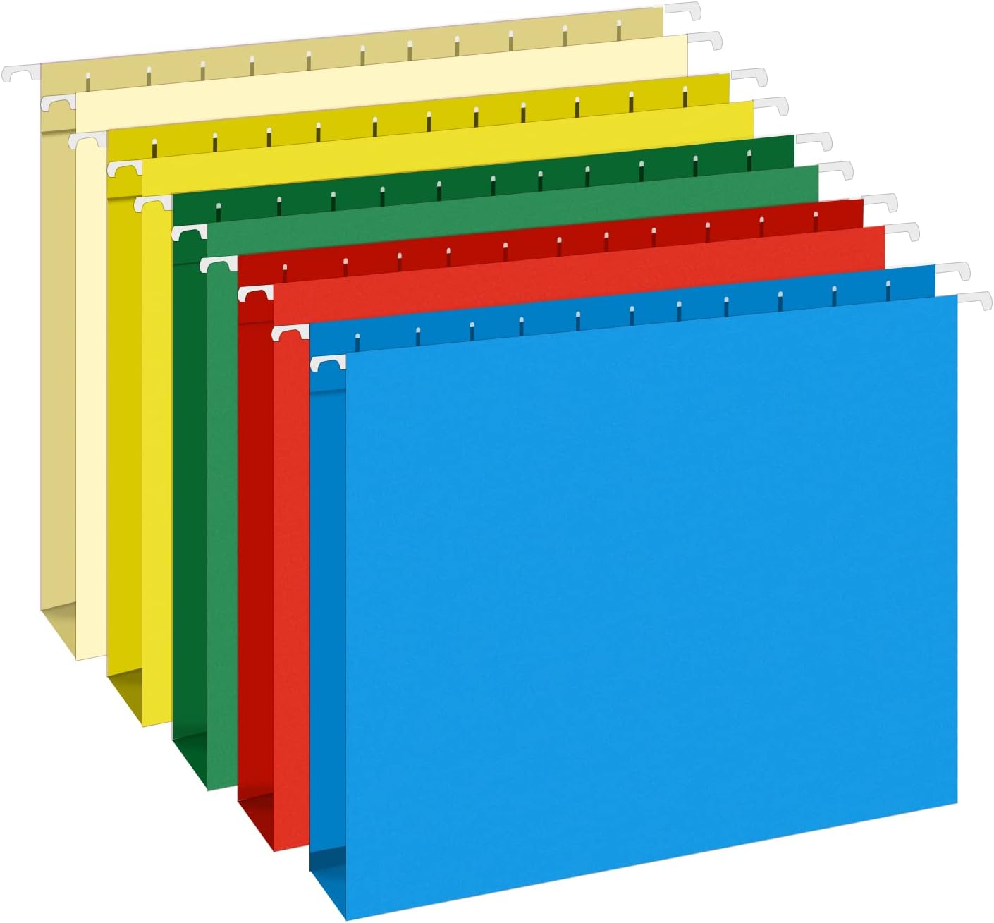 HERKKA Extra Capacity Hanging File Folders, 30 Pack Reinforced Letter Size Hanging Folders with Heavy Duty 1 Inch Expansion, Designed for Bulky Files, Medical Charts, Assorted Colors