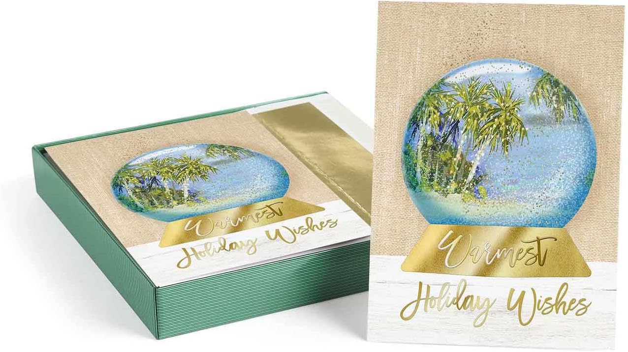 Masterpiece Palm Tree Snow Globe Christmas Cards / 16