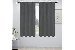 Blackout Curtains 58 Inches Long - Thermal Insulated Noise Reduction Solid Window...