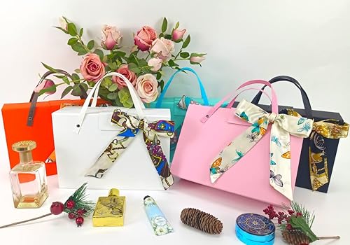 Miniatura 7 de Joyscoop Caja de regalo rosa  Cajas de regalo de 11 x 7.6 x 3.5 pulgadas con tapas y asas, cajas de regalo magnéticas portátiles para regalos, caja