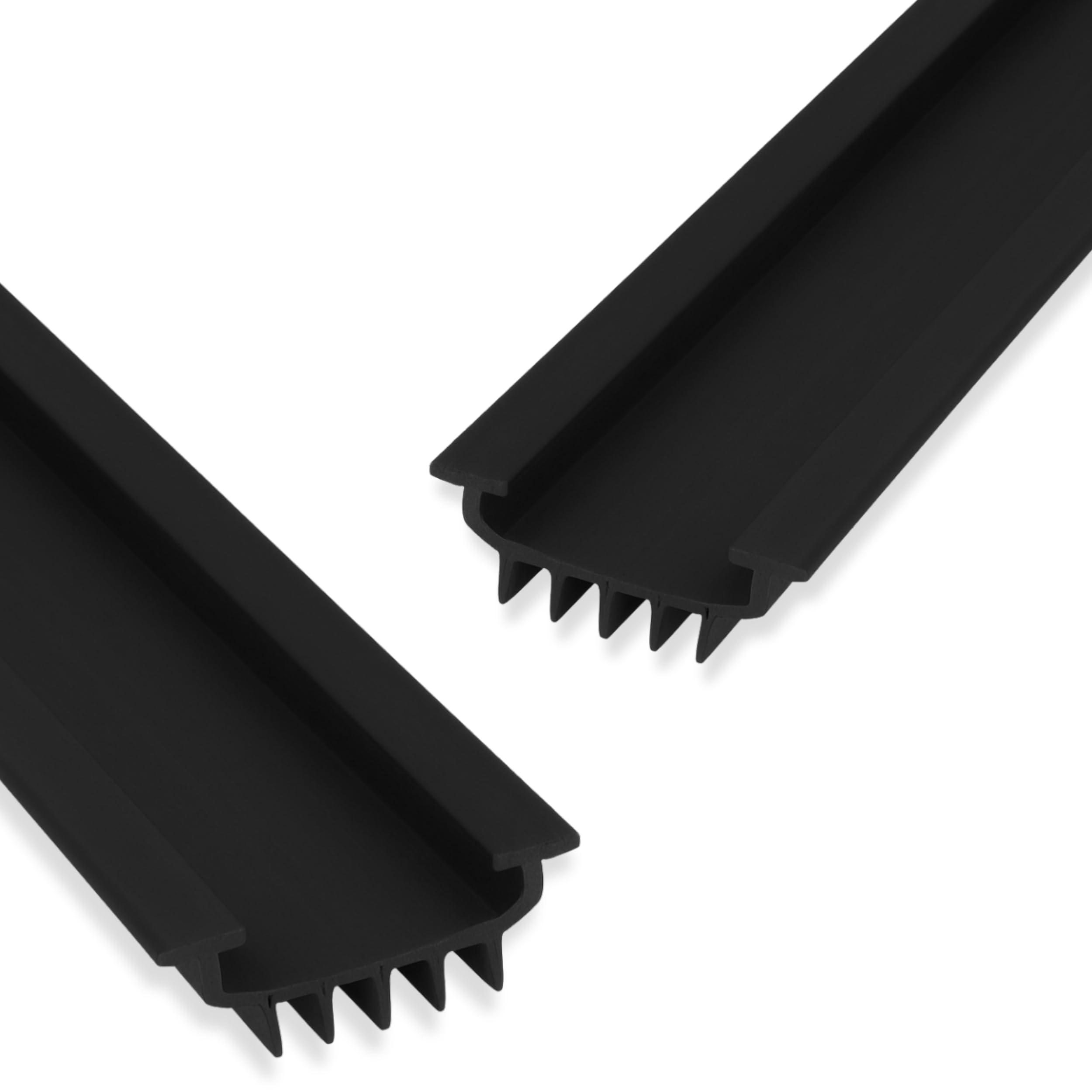 KC Hardware - Barrido inferior de puerta de goma en forma de U, burlete para puertas delanteras exteriores, sello debajo de la puerta, negro, 48 pulgadas, paquete de 2