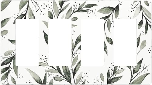 Miniatura 172 de Placa de pared dúplex de receptáculo de dispositivo de 1 gang de madera envejecida blanca gris con veta de tablón, cubierta de enchufe eléctrico de