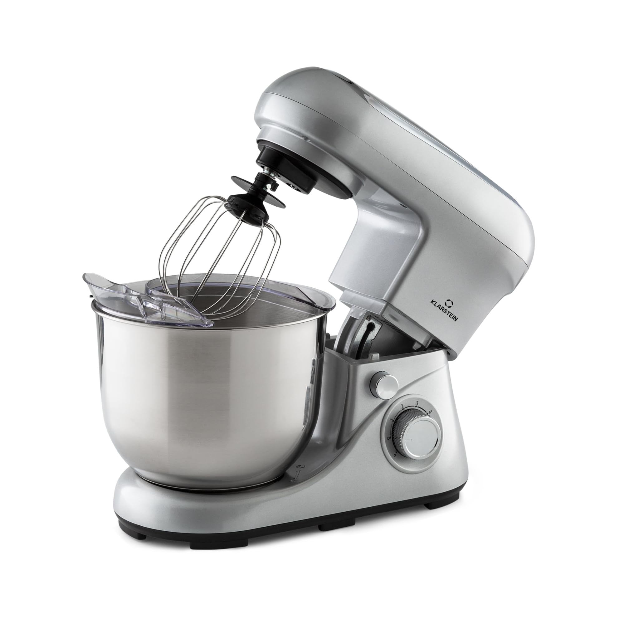Klarstein Bella Pico 2G Food Processor Mixer, 6 Power Levels with Pulse Function, Planetary Stirring System, 5L Stainless Steel Bowl, 3-Piece, 1300 W / 1.7 PS, Silver-image-3