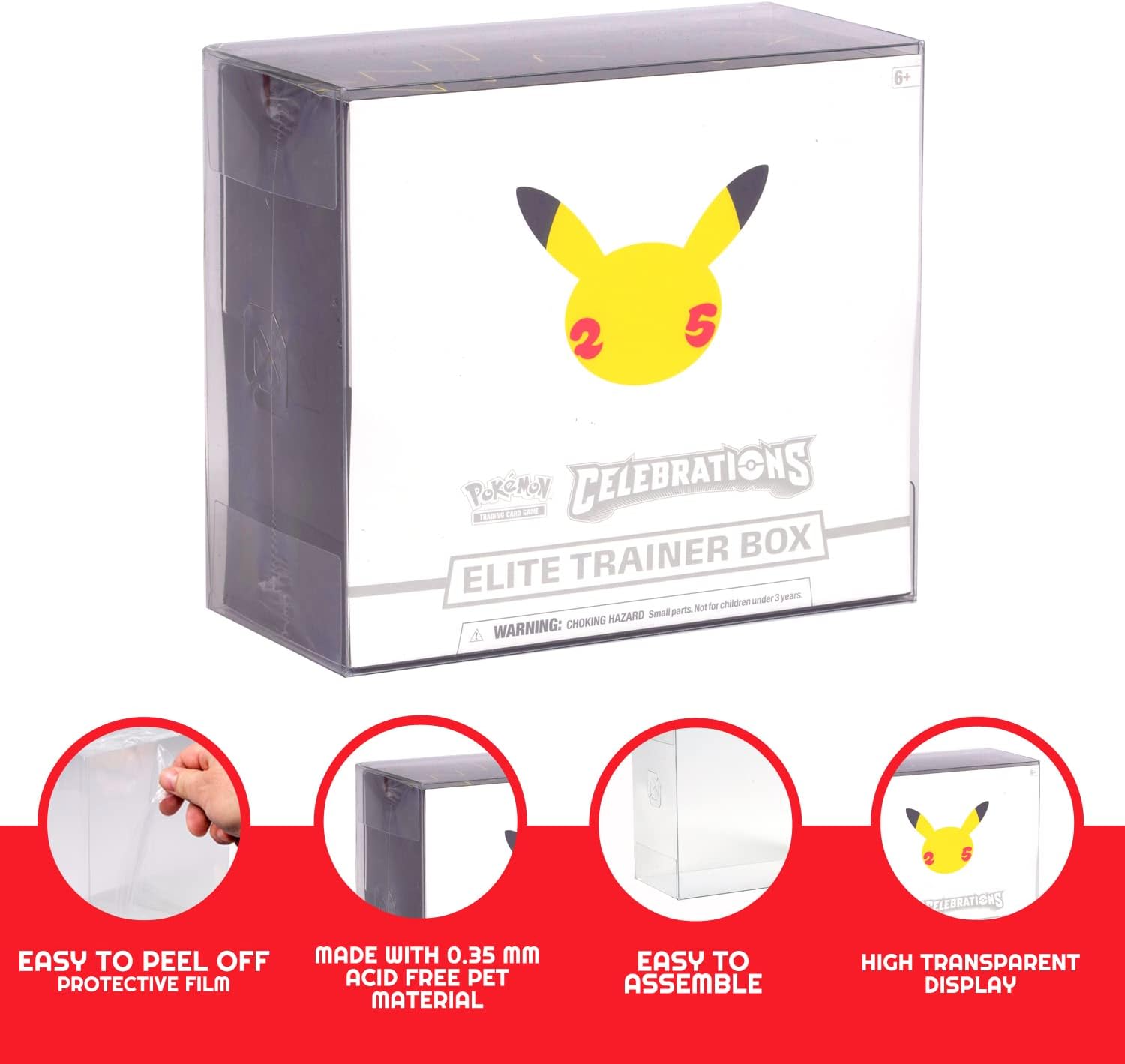Amazon.com: EVORETRO Plastic Display Case for Pokemon ETB - 5-Pack  display picture 1