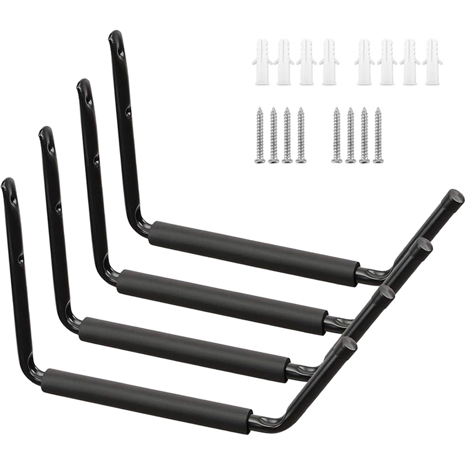 Rack de Kayak montado en la Pared, Soporte de Pared de Kayak, Estante de Almacenamiento de Kayak de Metal, 4X Ganchos de Pared de Garaje, Perchas de Canoa de Servicio Pesado para el balcón
