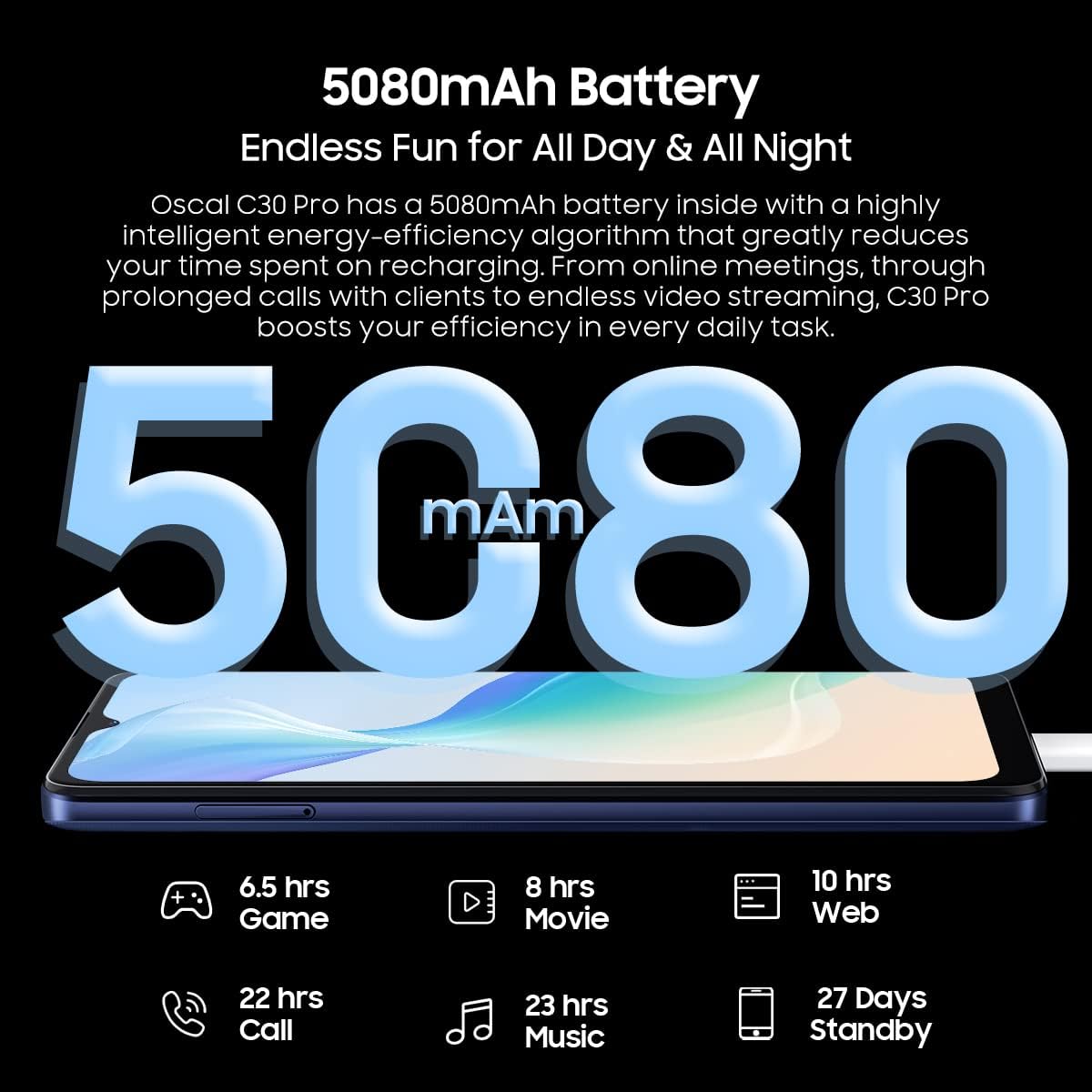 OSCAL C30 Pro 5080mAh Battery