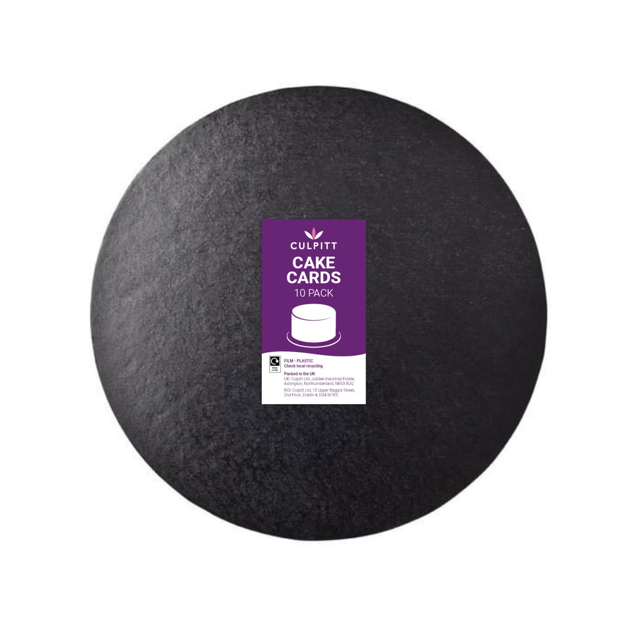 Culpitt Black 10" Round Cake Boards | | 2.7Mm Cake Cards For Celebration Cakes, Birthday Treats, Cake Tiers, Cupcakes, And More! 10 Inch, Pack Of 10