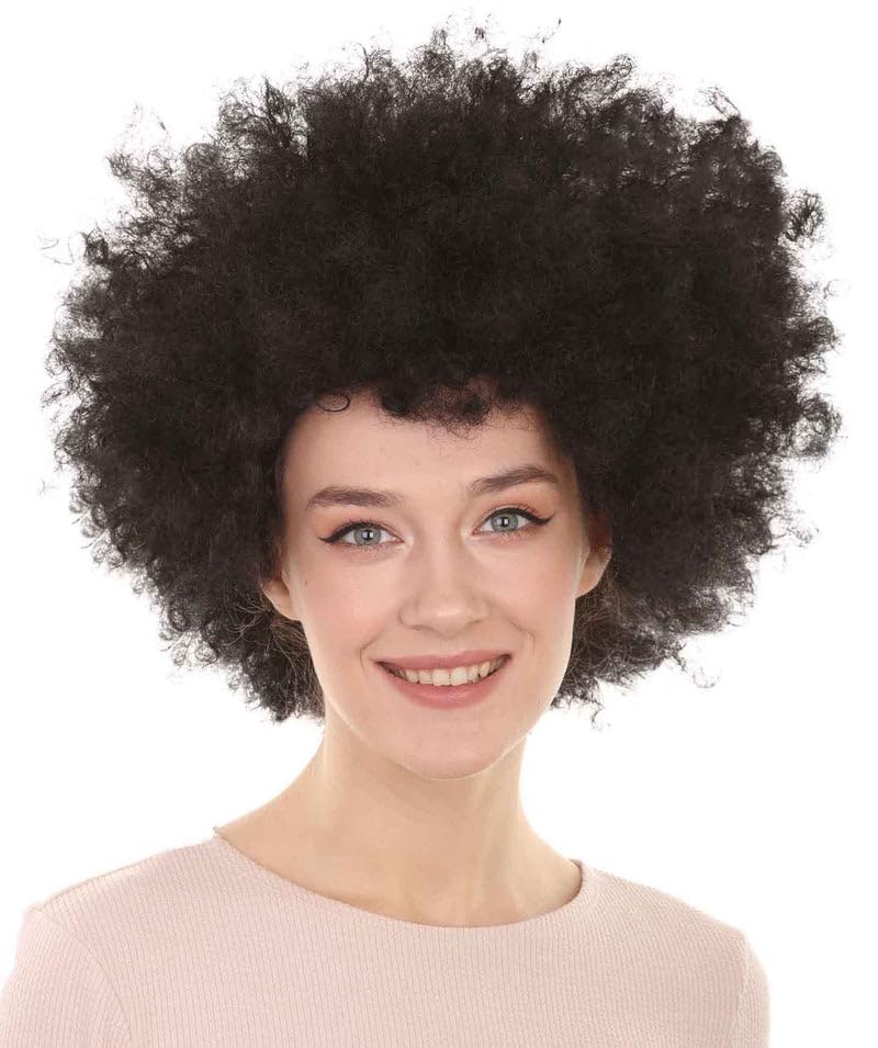 HPO Afro Clown Unisex Wig - Super Size Jumbo Party Halloween Wig (Black)
