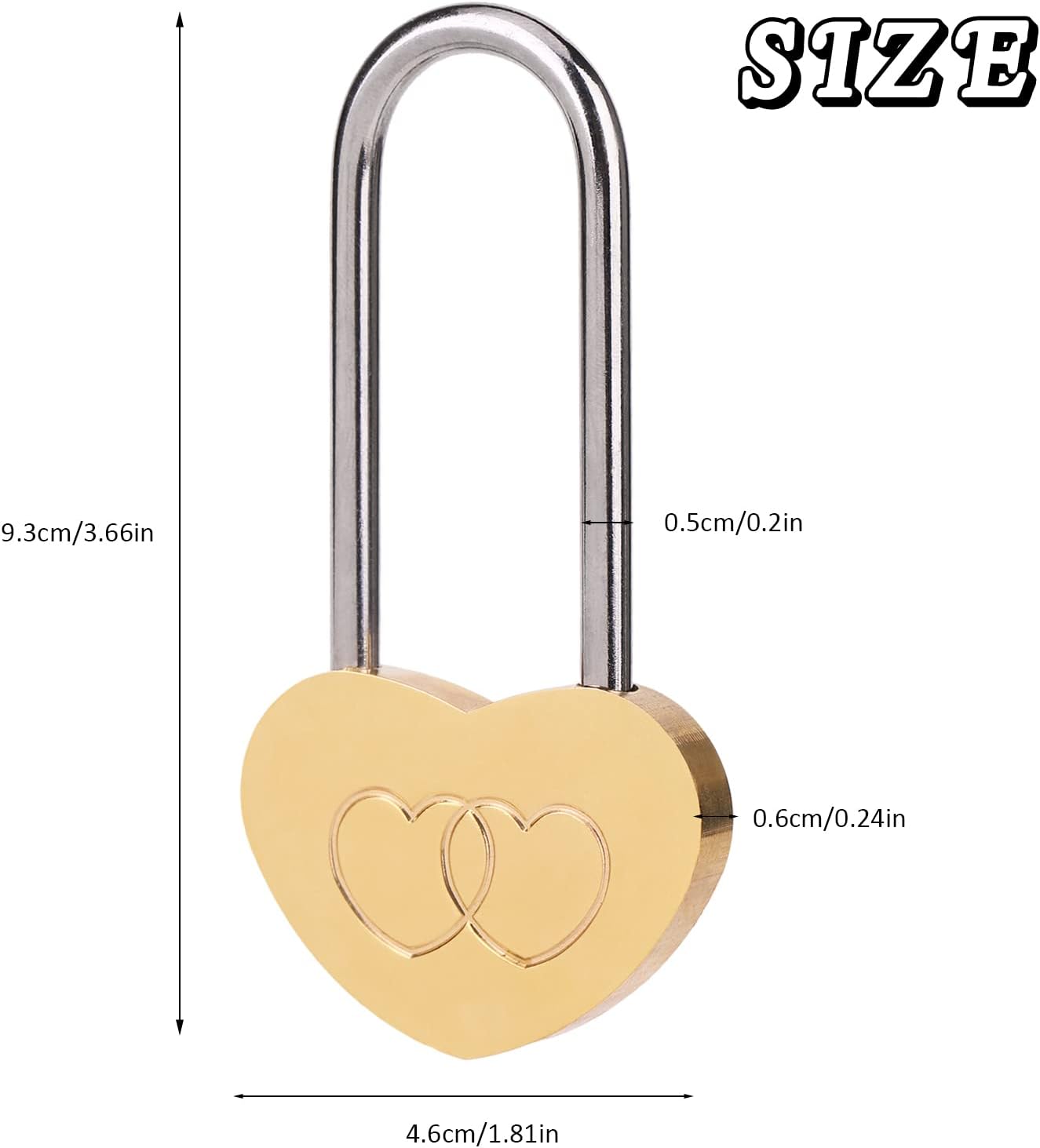 10 PCS 3.5" 50mm Love Lock Heart Padlock Wish Lock Without Key for Lovers Wedding,Valentines,Anniversary,Travel(NO Key)