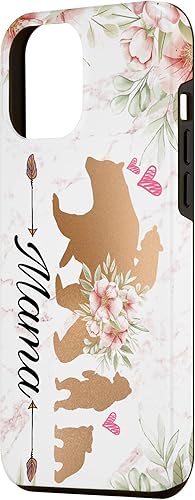 Miniatura 2 de iPhone 15 Plus Mama Bear & Cubs Design Phone Grip para mamá - Funda para 3 niños