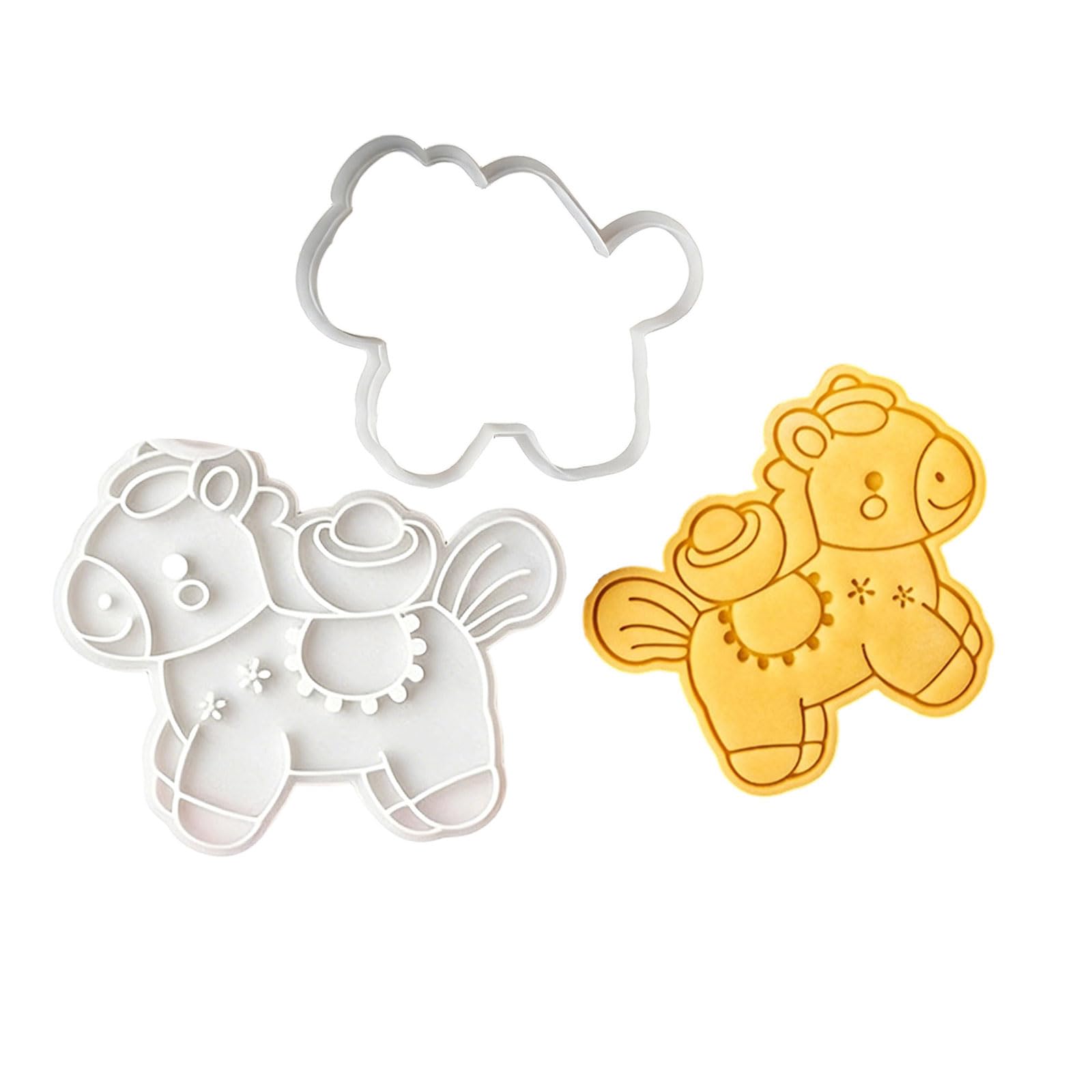 NVOQILIN Chinese Zodiacs Horse Pastries Molds for Cookie Chocolate and Fondant Safe Materials and User Friendly Horse Cookie Stamp
