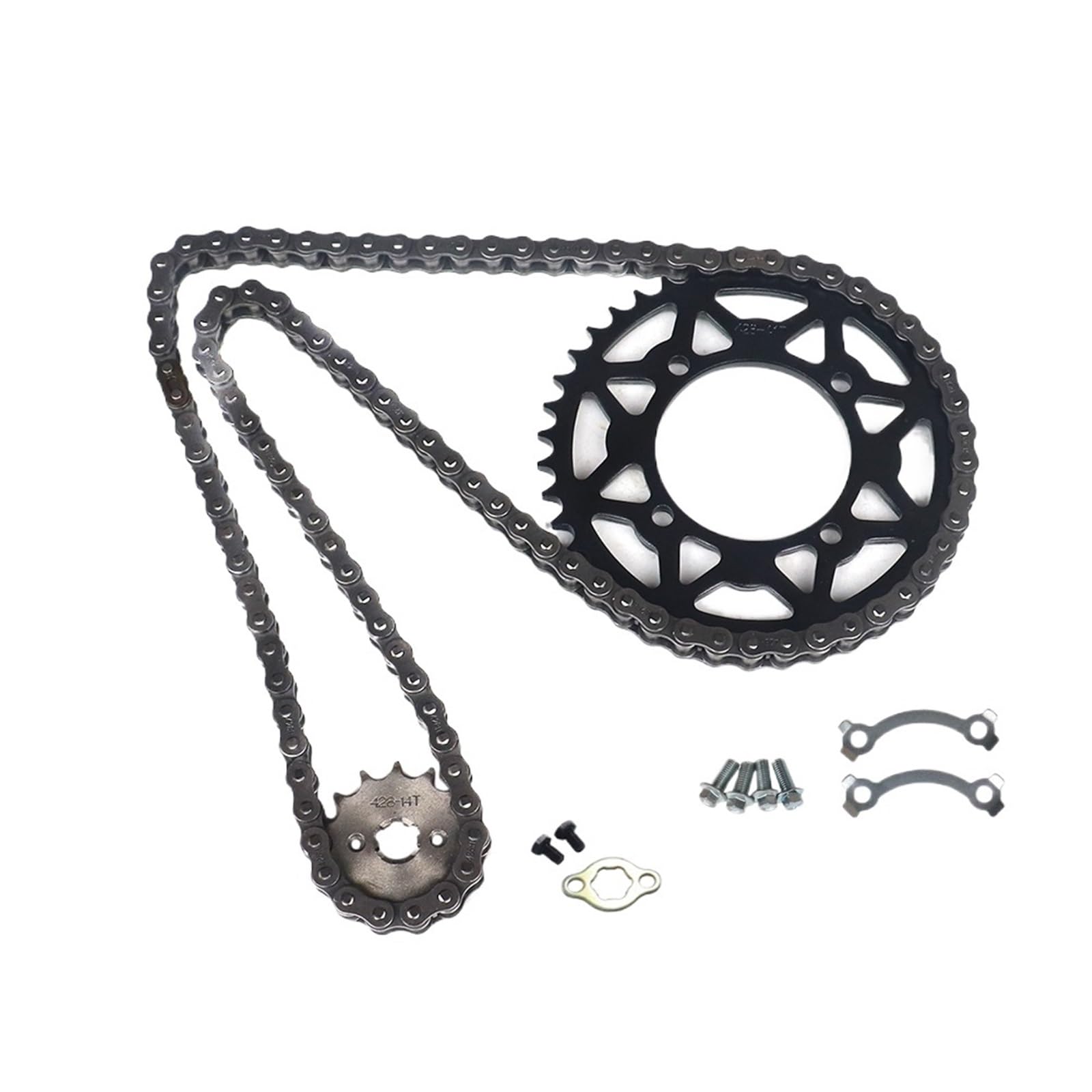EJUOYO Chain Sprocket For ATV Quad 17MM 14T 15T 16T 17T Front Sprocket Cog +76mm 41T 428 Rear Sprocket + 428 106 Links Chain(428-14T-SET)