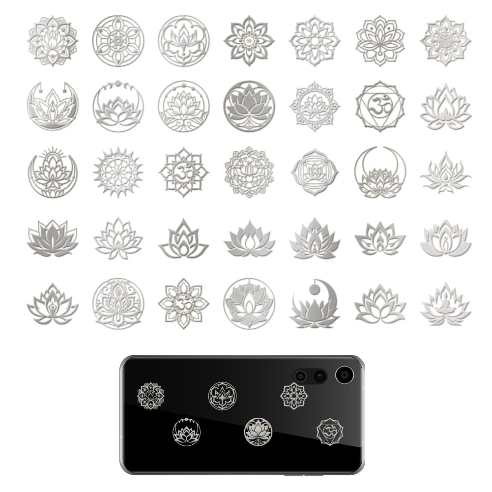 Calcomanías de metal de loto autoadhesivas y brillantes para personalizar manualidades