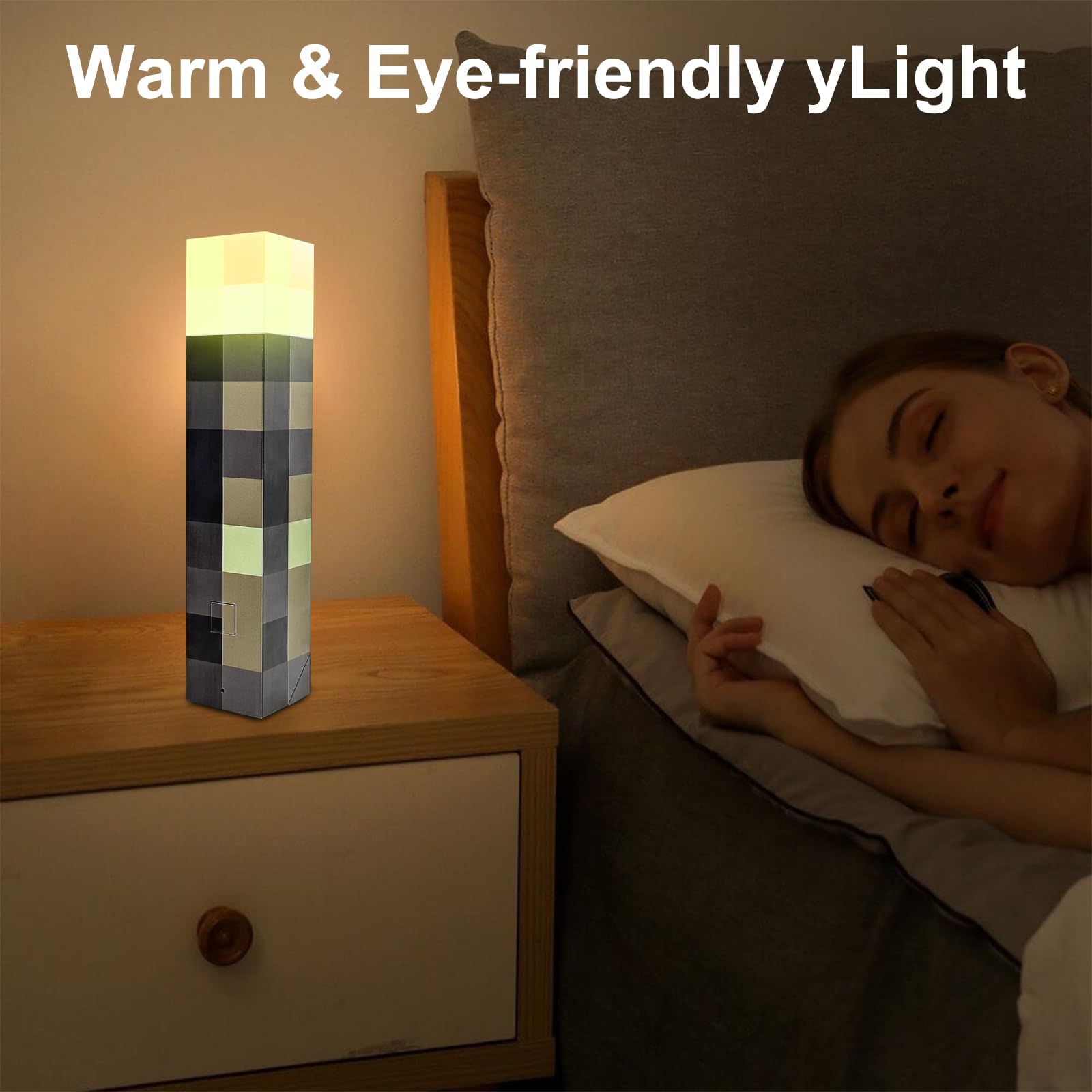 Lampada Torcia Artigianale, Luce Notturna da Parete con Gancio, 4 Colori, USB-C per Lampada da Comodino per Soggiorno, Studio, Camera, Gaming