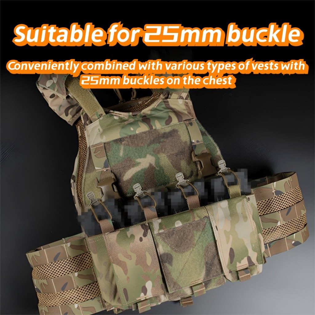 4-Cell 5.56 Quick Panel With 25mm Interrupt，3-Cell Utility Pouch, Nylon Tactical Gear For Team Activities, Wargames