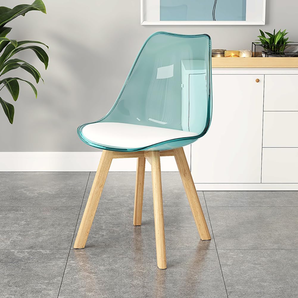 Chaise de salle à manger transparente avec patins antidérapants en bois