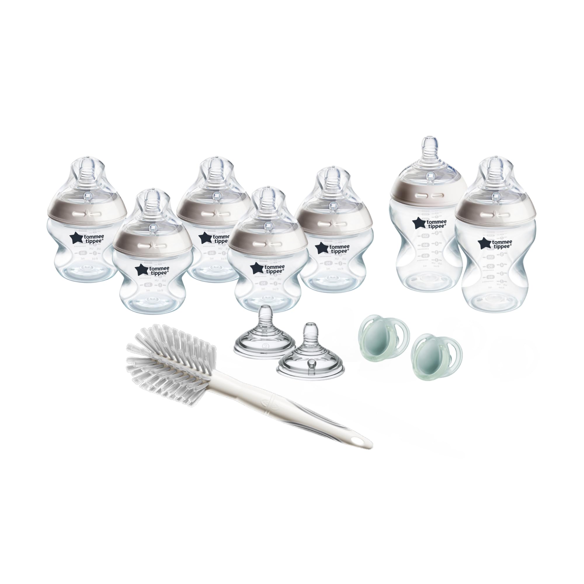 Tommee TippeeNatural Start Newborn Starter Set, 150 ml and 260 ml Anti-Colic Baby Bottles, Medium-Flow, Breast-Like Teats for a Natural Latch, Self-Sterilising, Large