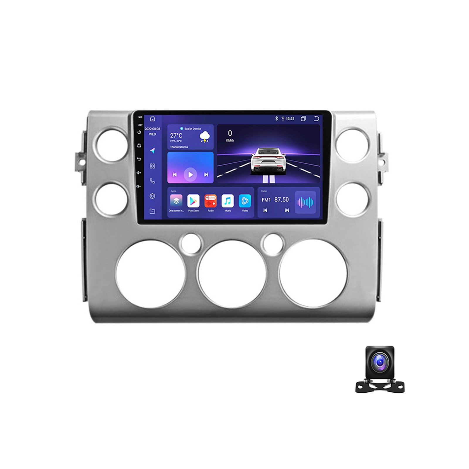 Autoradio CarPlay avec caméra de recul et écran tactile WiFi pour Toyota FJ Cruiser