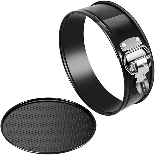 Miniatura 5 de MASSUGAR Molde desmontable antiadherente de 9 pulgadas, molde para tartas de queso con parte inferior extraíblea prueba de fugas, molde redondo para