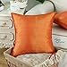 CaliTime Pack of 2 Silky Throw Pillow Covers Cases for Couch Sofa Bed Modern Light Weight Dyed Striped 18 X 18 Inches Orange