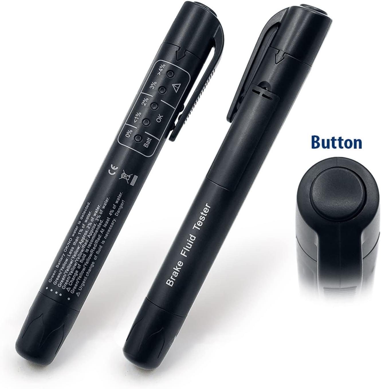 Battery Tester Car Brake Fluid Tester for Dot3/DOT4 Battery Liquid Digital Testing 5LED Indicator Moisture Water Compact