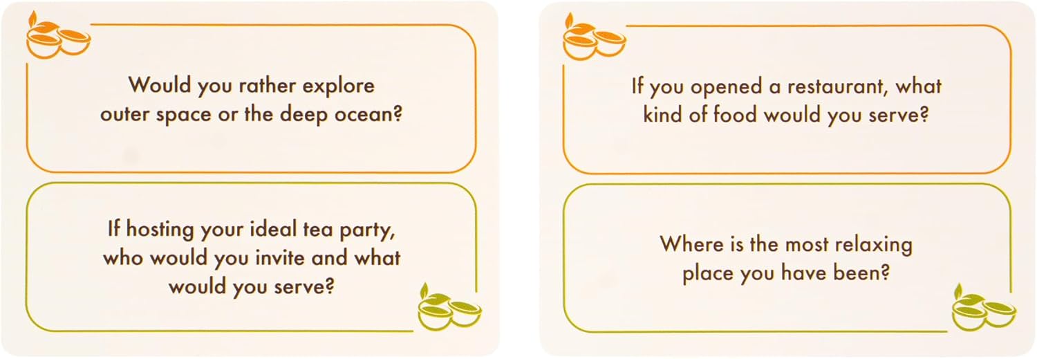 Tea Time Conversation Starters - Card Set - 150 Questions to Spark Meaningful Conversations - Great Gift for Tea Lovers, for Tea Time or Anytime