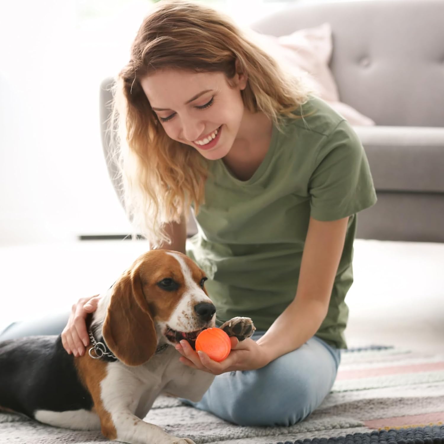 Jenaai 20 Pcs Indestructible Dog Toy Balls for Aggressive Chewers Chew Resistant Solid Rubber Bouncy Ball for Teeth Cleaning,2.36 inches/ 6cm Diameter