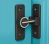 Vista 1 de Cerradura de puerta de granero, sin llave, zinc, negro nocturno, cierres de puerta resistentes de 90 grados, pestillo abatible, adecuado