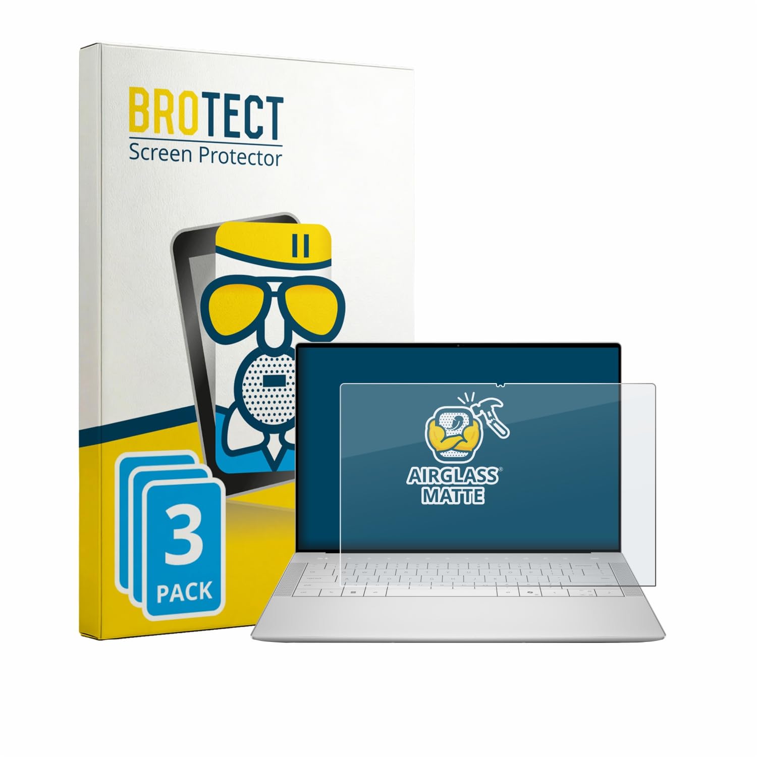 brotect 3 Pezzi Pellicola Vetro per Dell XPS 14 DA14250 | Opaca Protezione Schermo Made in Germany, Anti-Riflesso Durezza 9H Anti-Graffio