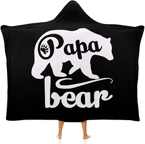 Manta con capucha de Papa Bear para adultos, regalo de 50 x 60 pulgadas