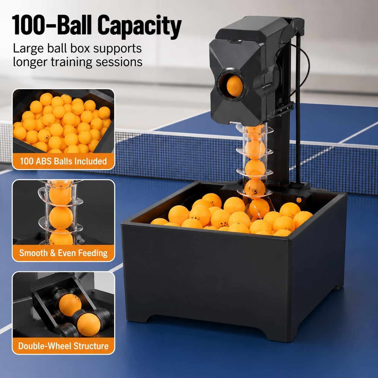 Macchina automatica per palline da ping pong, per 100 palline