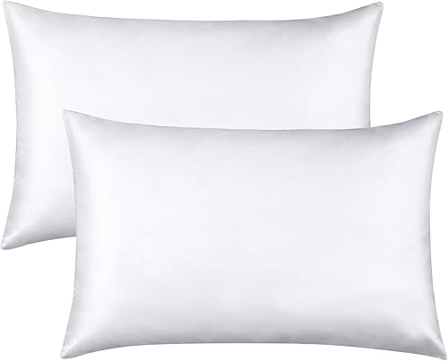 Miniatura 6 de FLXXIE Paquete de 2 fundas de almohada de satén King con cremallera para cabello y piel, sedosas y súper suaves (20 x 36 pulgadas), fundas de
