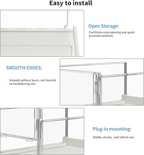 Miniatura 2 de Paquete de 3 organizadores apilables de armario y estantes de almacenamiento, organizador de suéter transparente para armario, baño, cocina,