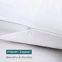 Vista 3 de Juego de 2 fundas de almohada 100% algodón con cremallera, tamaño estándar, supersuaves y transpirables, fundas de almohada con cremallera, fundas