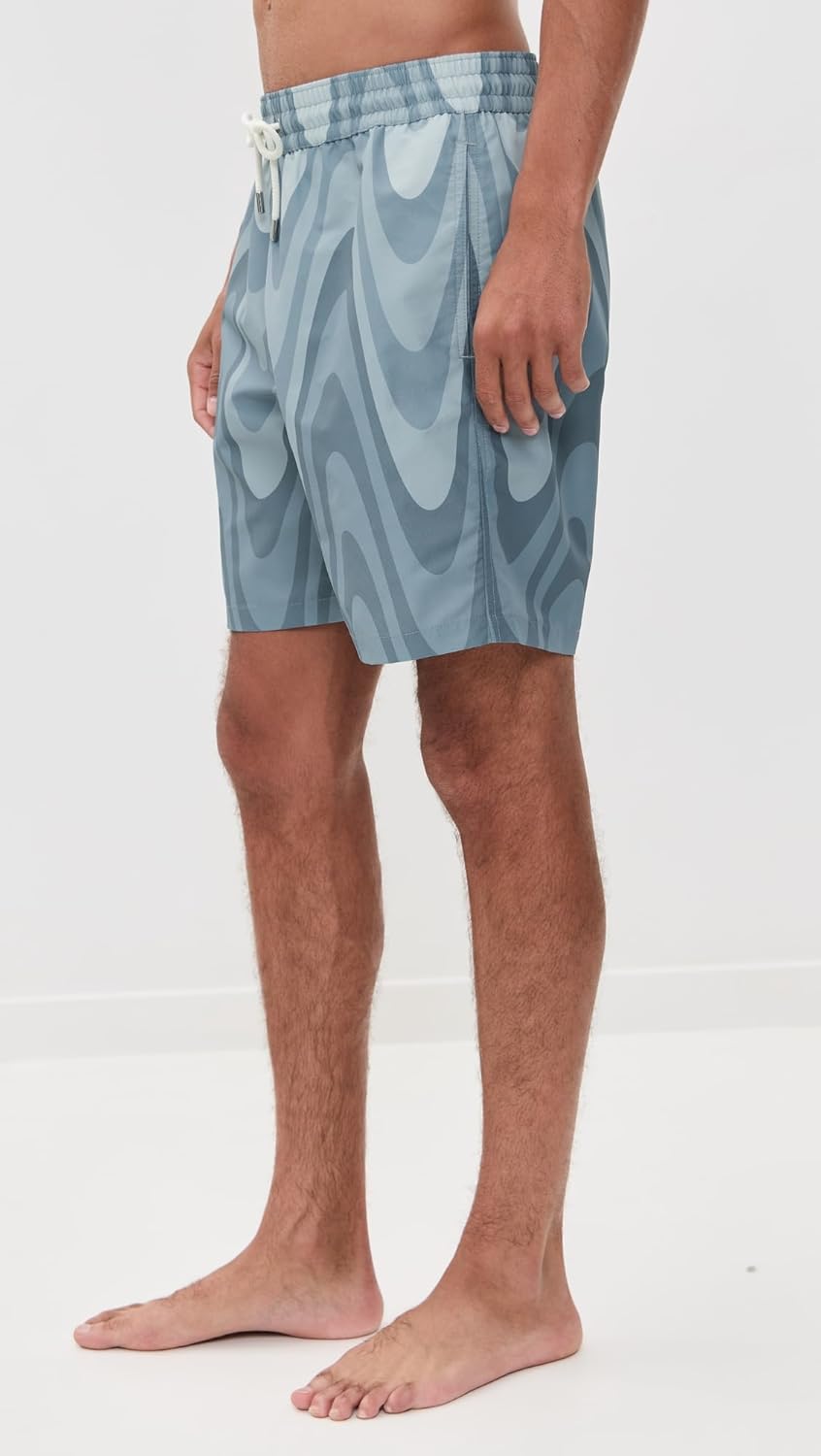 Frescobol Carioca Men's Copa Grain Print Santos Swim Shorts - Image 4