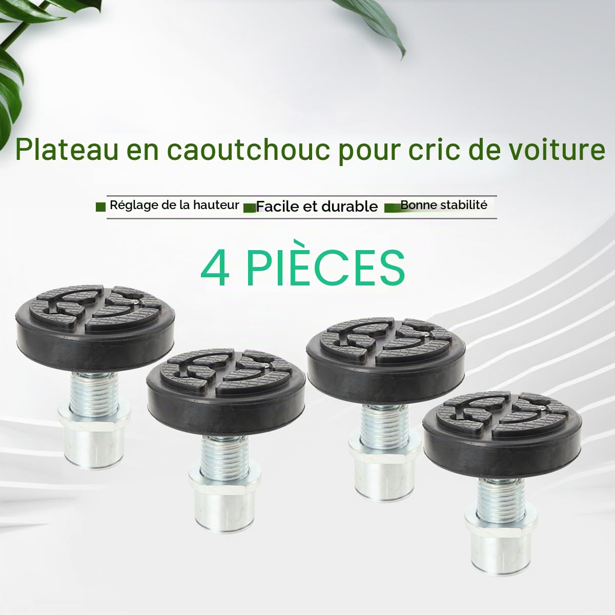 4pcs Pad Blocs pour Pont Elevateur, Coussinets de Cric en Caoutchouc, Bloc de Cric en Caoutchouc avec Filetage pour Lève-Voiture et Plate-Forme de Levage