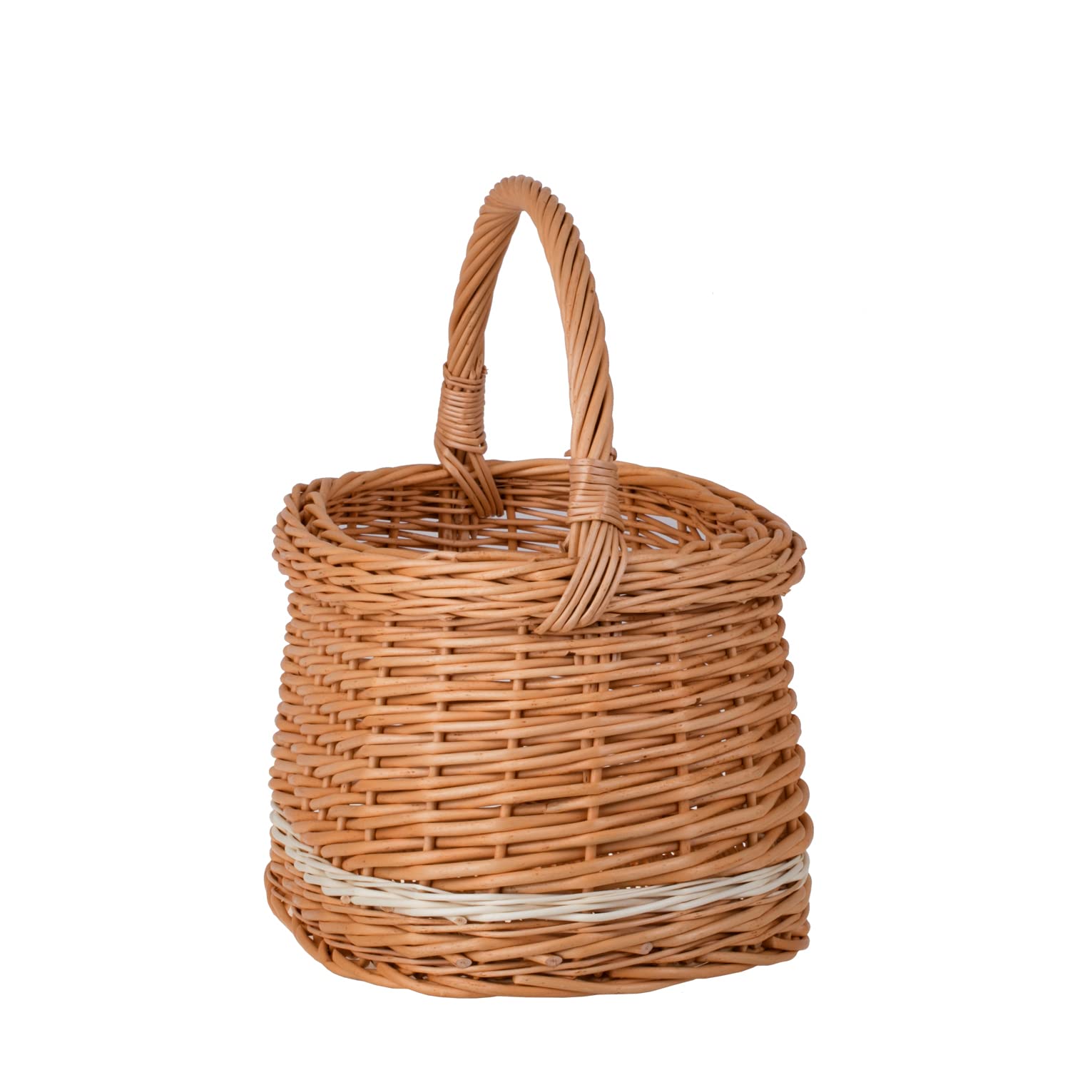 e-wicker24 Kosz na zakupy z wikliny, koszyk w naturalnym kolorze, kosz prezentowy
