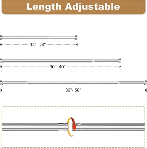 Miniatura 2 de CALCHELE Barra de armario ajustable de 30 a 40 pulgadas para armarios