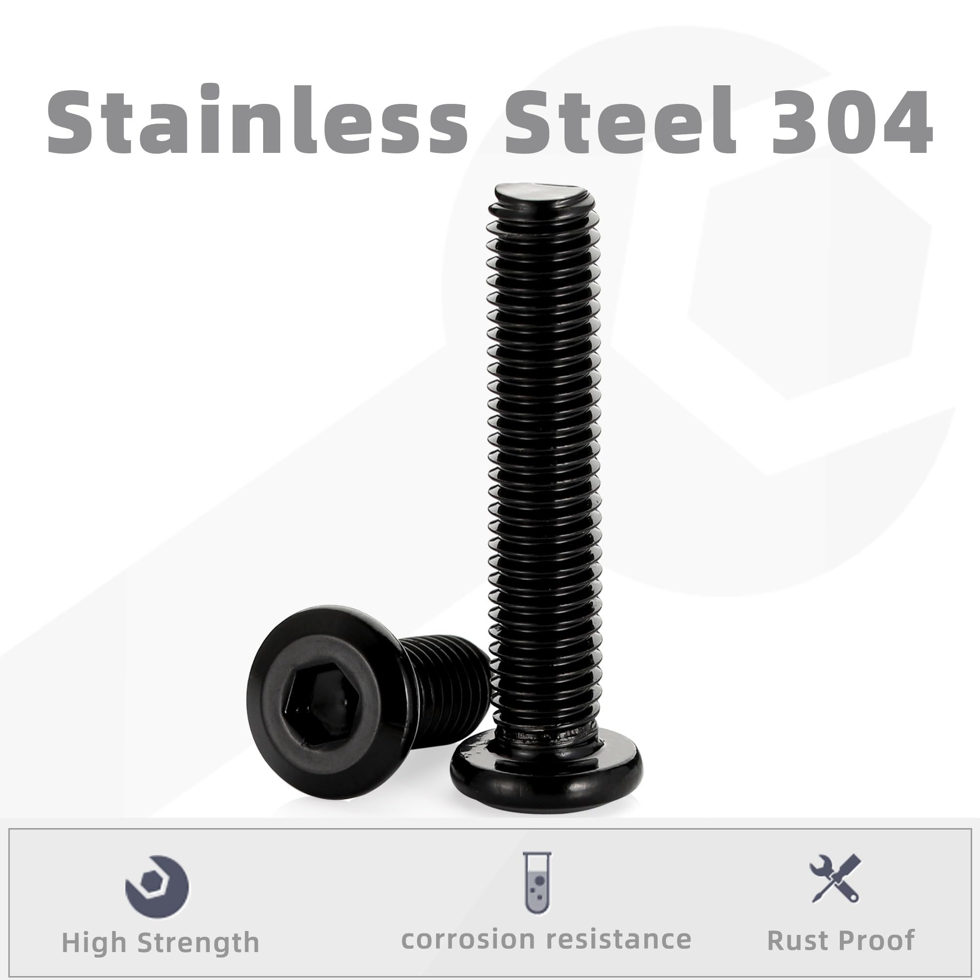 5/16-18x2" Flat Head Socket Cap Screws, 304 Stainless Steel Hex Socket Drive Fasteners Bolts 20pack