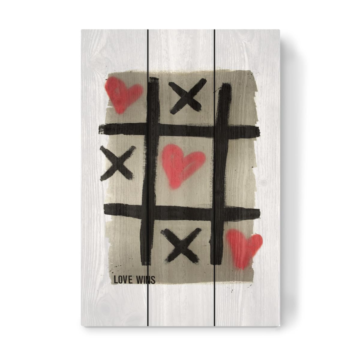artboxONE Holzbild 45x30 cm Liebe Tic-Tac-Love von Künstler Saskia Graumann