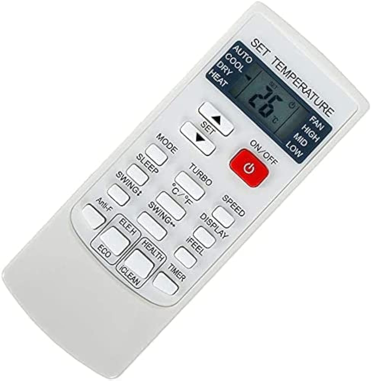 Universal Infrared AC Remote Control, Fit for YKR-H/101E, YKR-H/102E, YKR-H/002E, YKR-H/006E, YKR-H/103E, 10m Range, 30-Day Warranty