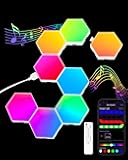Hexagon LED Light Panels 8 Pack – RGB Wall Decor Lights with Music Sync, App & Remote – Modular Room Decor for Bedroom, Living Room, Gaming Setup, Gifts