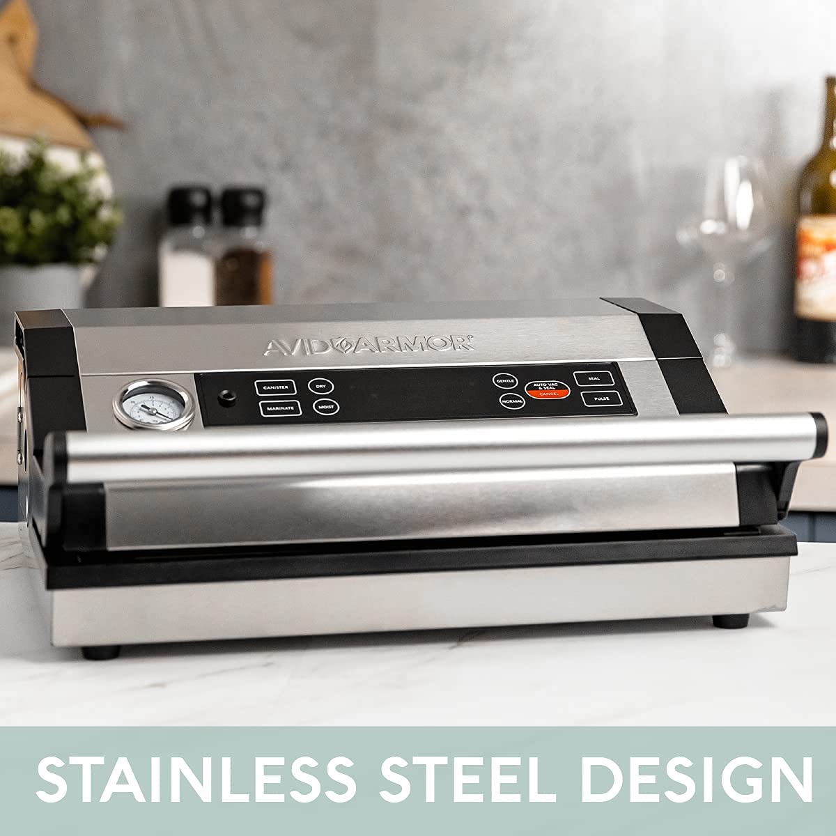 Avid Armor A420 Vacuum Sealer Machine, Locking Lid, Roll Storage with