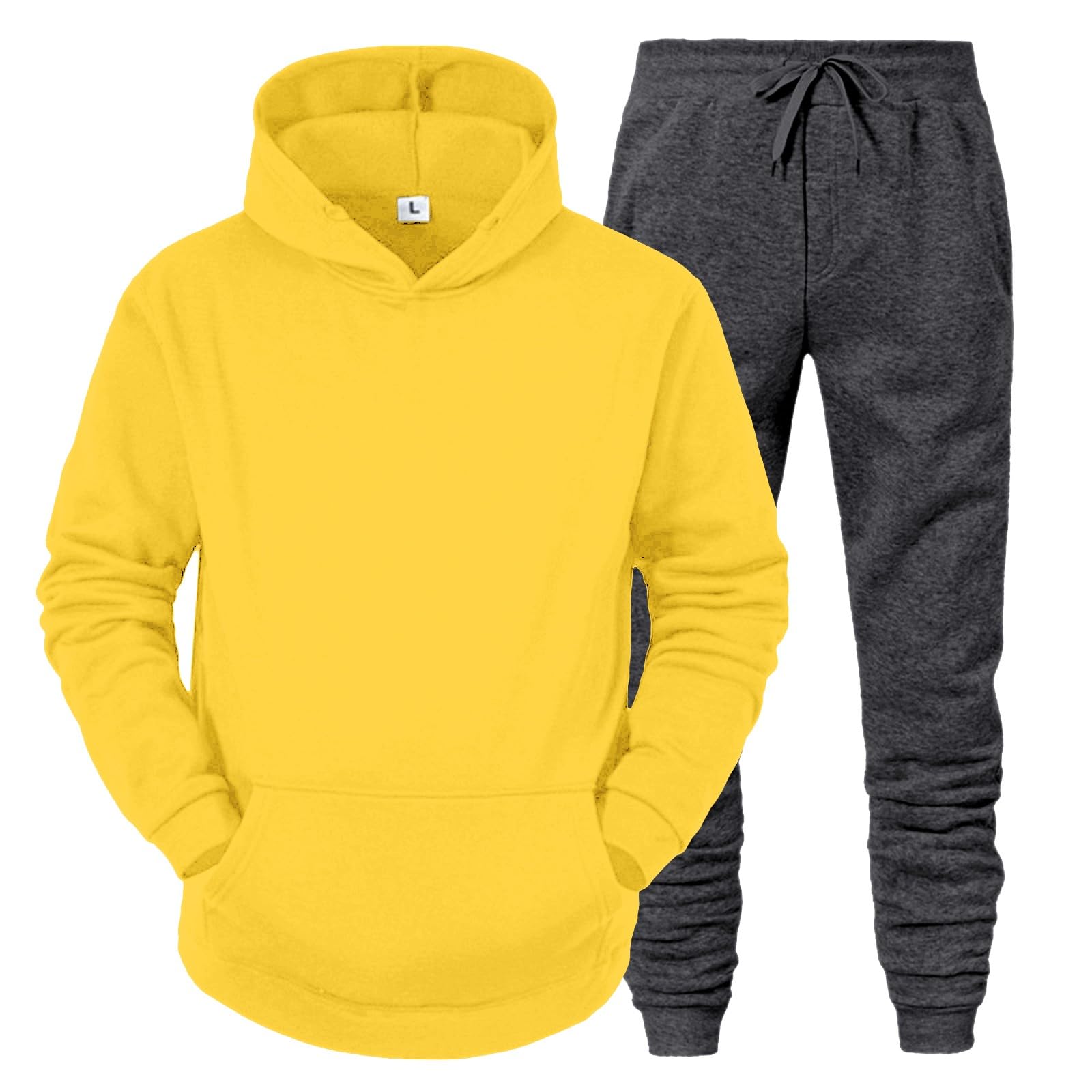 Chándal de 2 piezas para hombre, deporte, otoño, sudadera con capucha para pantalones