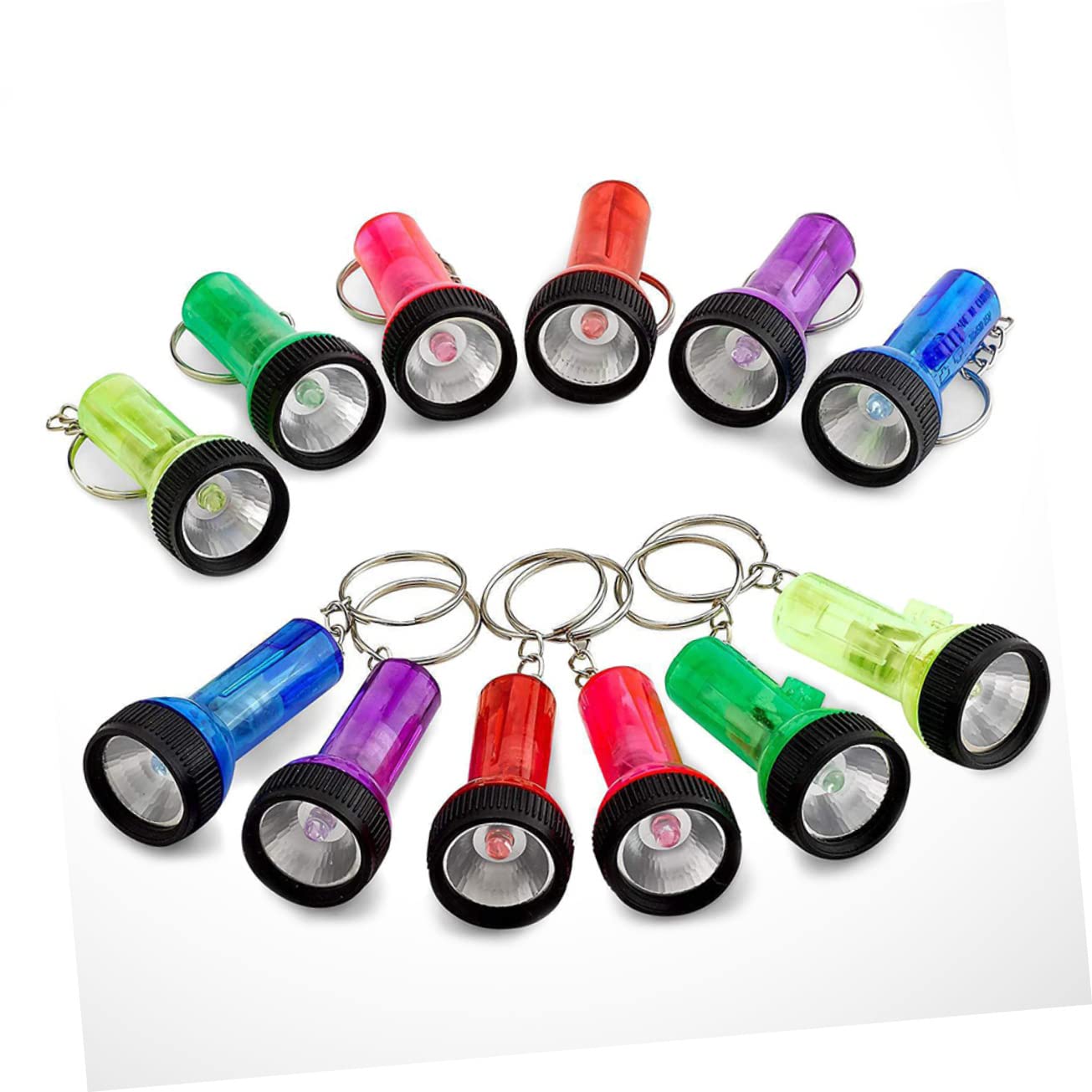 HONMEET 24pcs Mini Keychain Flashlight LED Pocket Torch for Car Keys Bags and Purse Portable Light for Camping Emergency and Outdoor Use