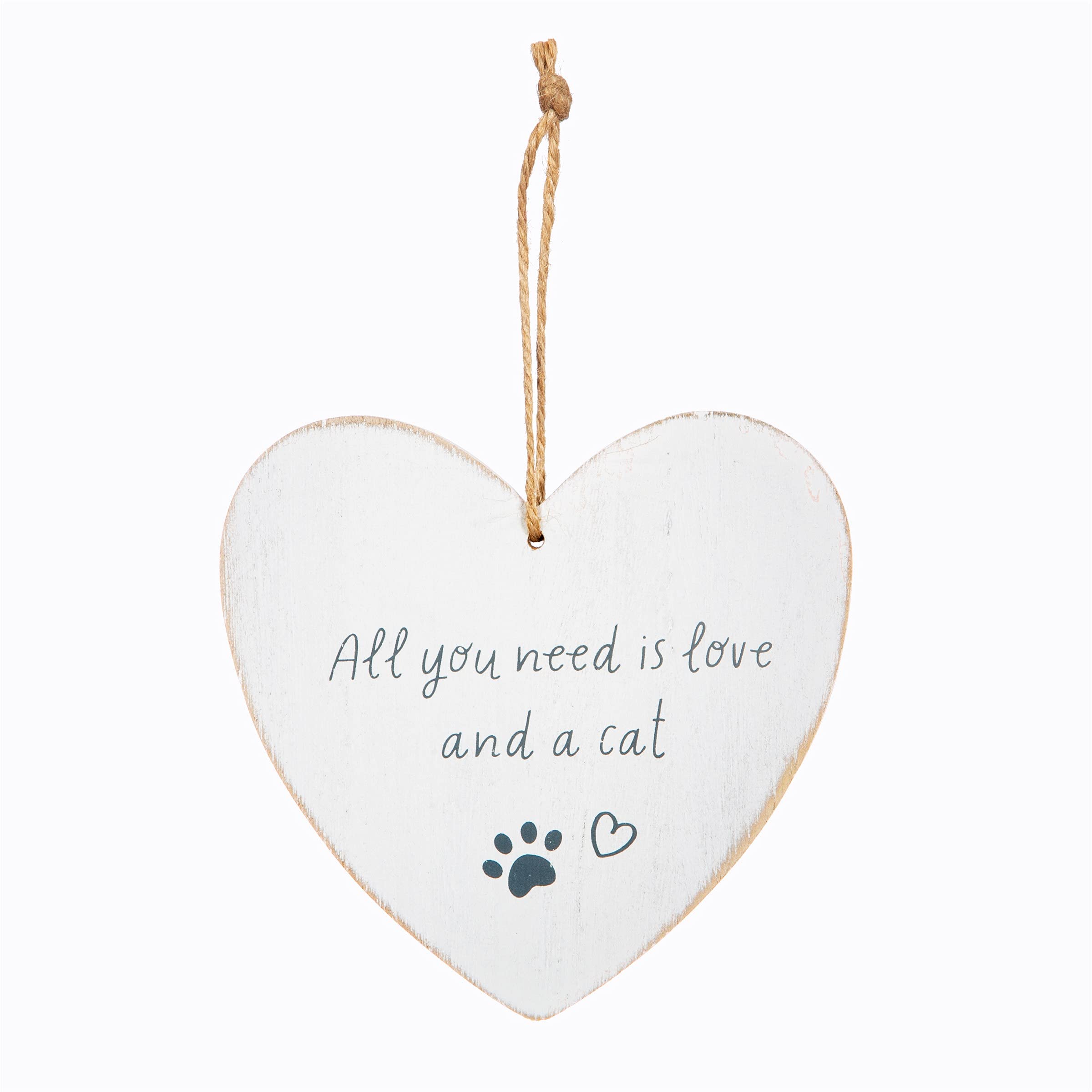 Sass & Belle All You Need Is Love And A Cat Heart Plaque