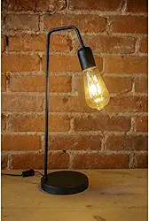 Luminária De Mesa Abajur de Cabeceira L De Quarto Sala Retro Vintage Industrial Moderno Bivolt (Preto)