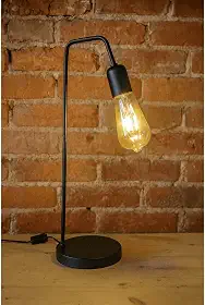 Luminária De Mesa Abajur de Cabeceira L De Quarto Sala Retro Vintage Industrial Moderno Bivolt (Preto)