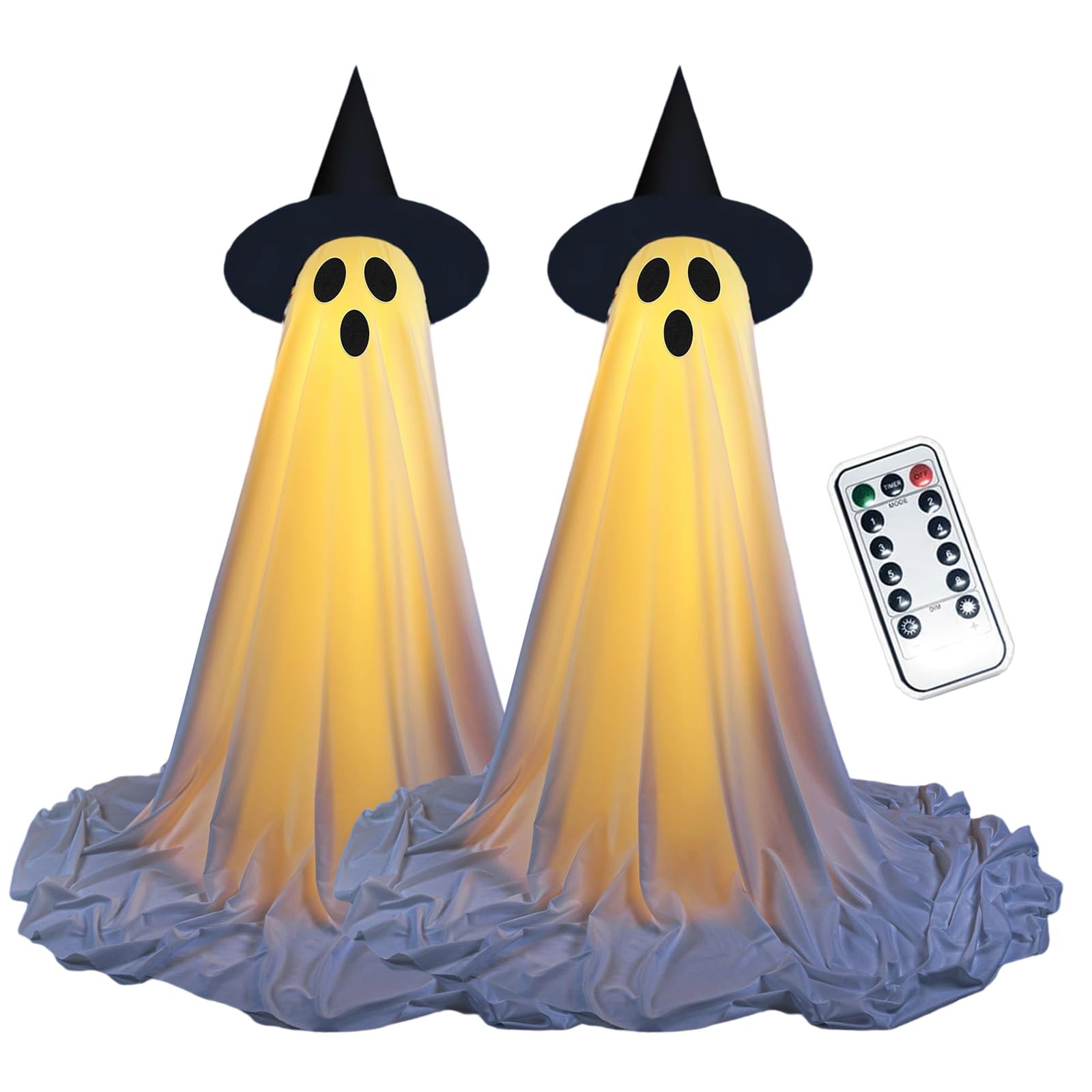 Xinsheinelry Glowing Adjustable Specter Statue with LED Lights for Indoor Outdoor Halloween Displays & Haunting Setup Eerie Yard Specter Stand Decoration