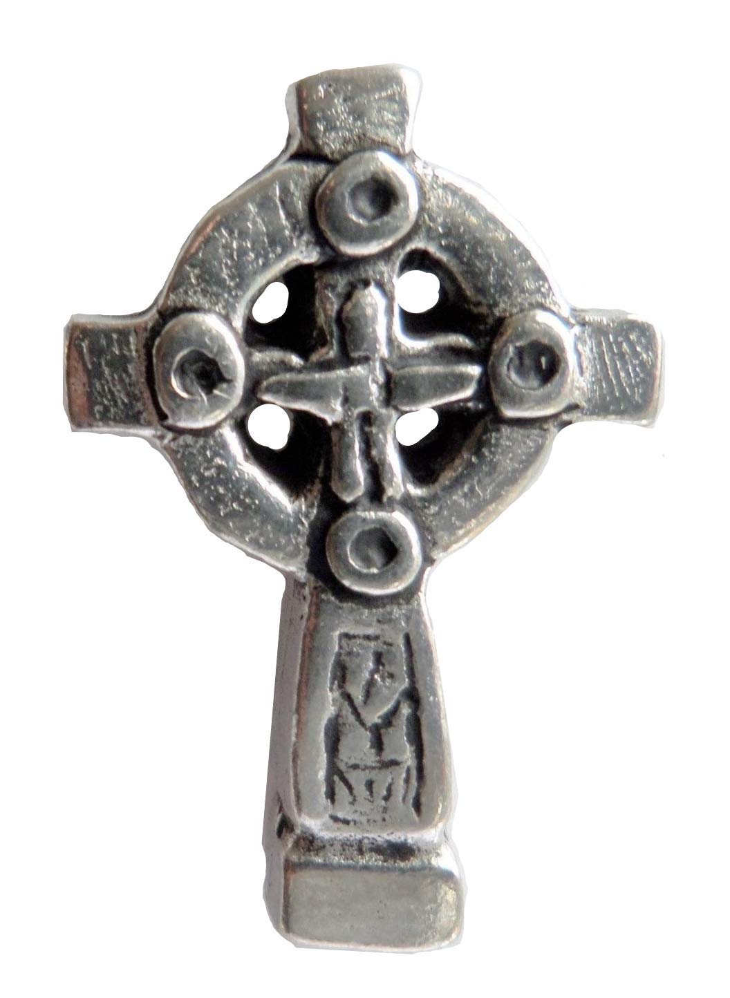 Celtic Cross Pin Badge - Hand Made in Cornwall, England in Solid Pewter